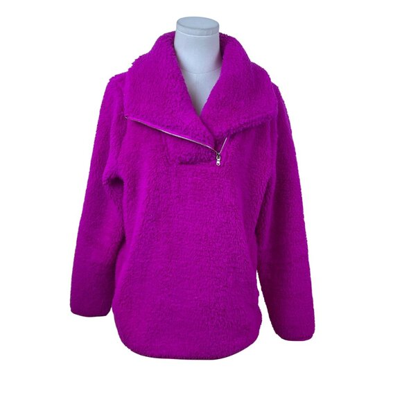 Talbots Pink Women’s Pullover Half-Zip Soft Warm Long Sleeve Jacket Sz M - Picture 1 of 9
